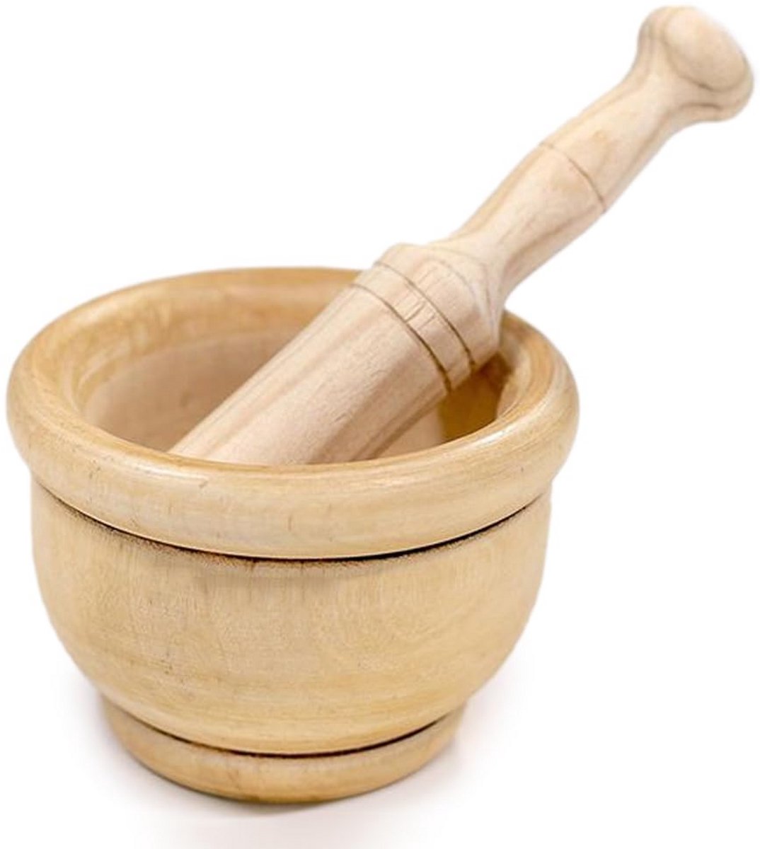 Houten moer en peer 14 cm - Voor kruiden, specerijen en pesto