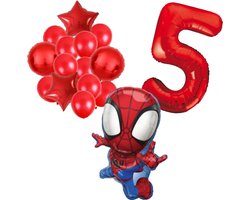 Spidey ballonnen pakket - 72x47cm - Folie Ballon set - Spiderman - Themafeest - 5 jaar - Verjaardag - Ballonnen - Versiering - Helium ballon