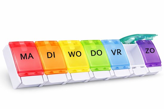 Pilulier 7 jours - 1 compartiment - Organiseur - Boîte à médicaments - Serrure robuste - NÉERLANDAIS