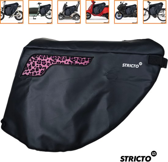 Easy-On Premium Beenkleed Panter Roze 3D Panterpatches Echt Haar Waterdicht Warm Fiets Scooter Scootmobiel