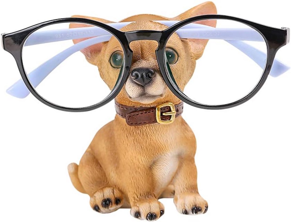 Grappige hond brillenhouder - hars zonnebrilhouder decoratief rek voor op het bureau