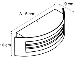 Modderne buitenwandlamp roestvrij staal IP44 - E27 1x15W - Rechthoekig - Dimbaar