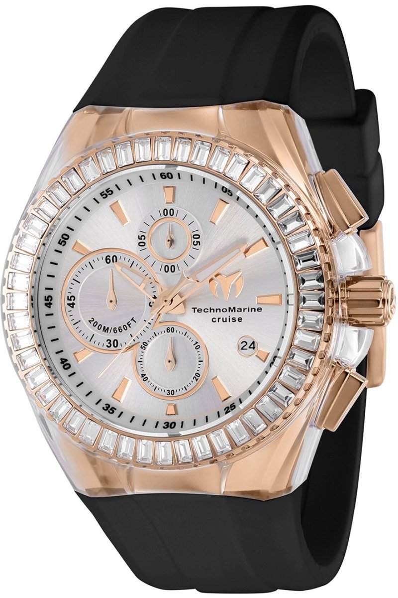 TechnoMarine Cruise TM-121163 Heren Horloge - Waterdicht - Analoog - Quartz Uurwerk - Roestvrij Staal met zilveren Wijzerplaat - 45mm