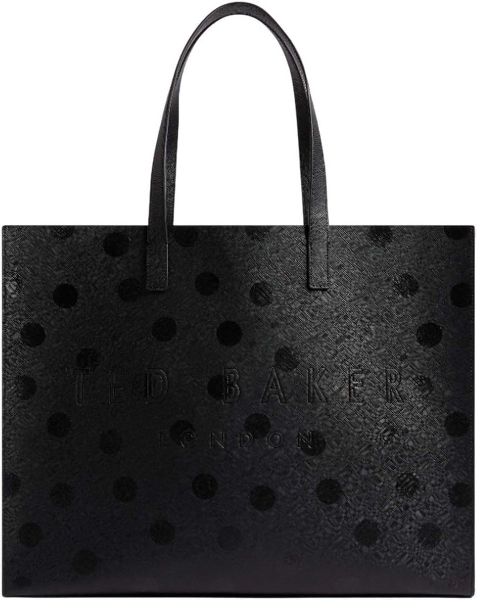 XL Elegante Stippenprint Handtas - Ruime Shopper met Verstevigde Bodem