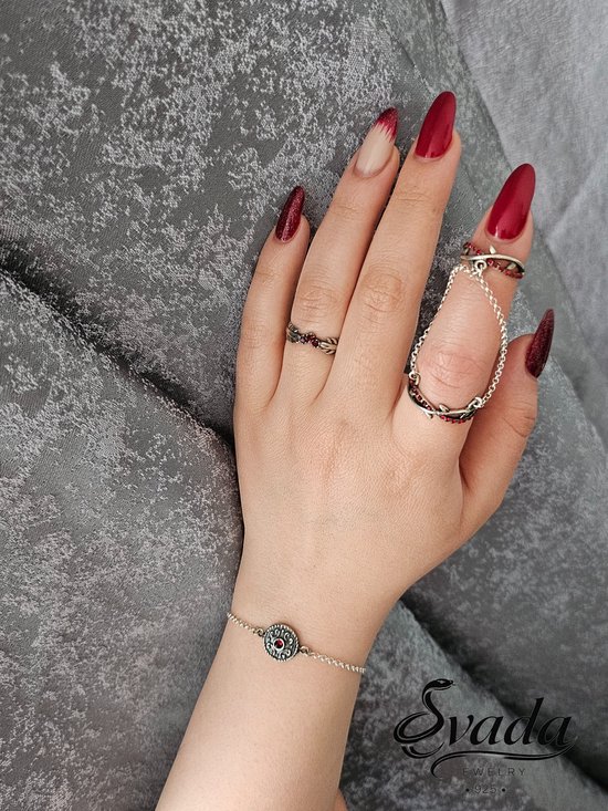 925 sterling zilver sieradenset, dames ringenset, zilveren ringen met rode steen, zilveren armband dames, vintage sieraden, verstelbare ring, cadeau voor haar