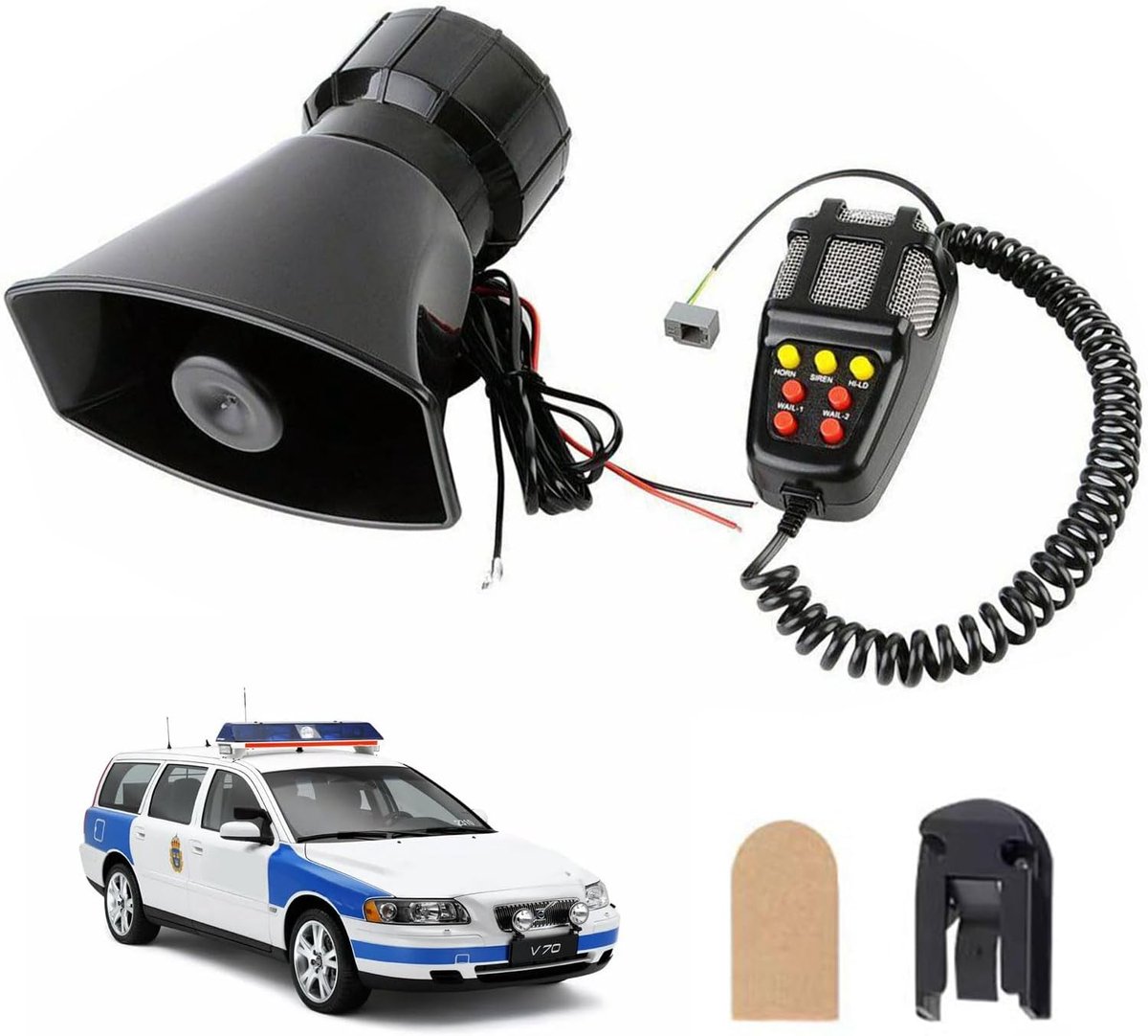 Krachtige 12V 100W Auto Sirene Luidspreker met 7 Tonen en Microfoon