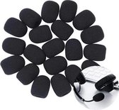Microfoon windkap - Headset - Cover - Plopkap - Cap - Windshield - 25x20mm - Zwart - 100 stuks