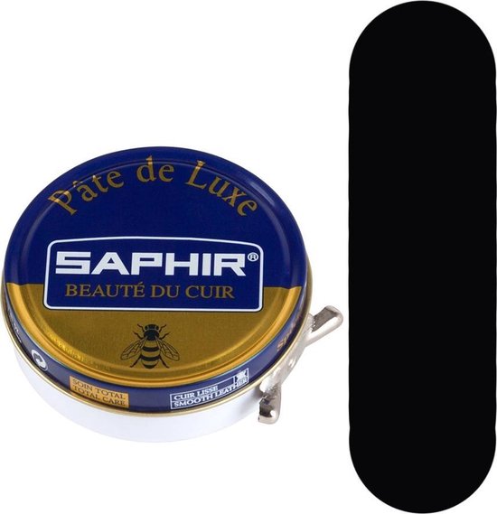 Saphir pate de luxe 50 ml Zwart schoensmeer met bijenwas