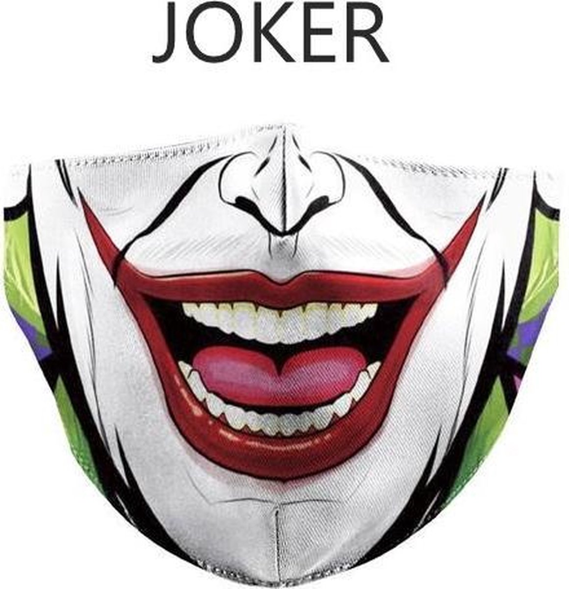3 Stuks Mondkapje Joker - Mondmasker - wasbaar op 60 graden - Hoogwaardige Kwaliteit – Clown FaceMask - Q-Time
