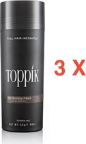 Toppik Hair Building Fibers (haargroei vezels) MEGA pack - 3 x 55gr - Donkerbruin