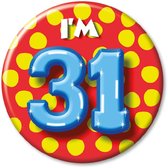 I'm 31 Button 31 Jaar 5,5cm - Multi Colour