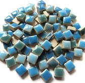 Mozaïeksteentjes Mini squares keramiek - mix zeegezicht; 500 gram