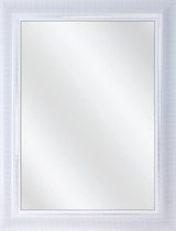 Spiegel met Kunststof Lijst - Wit -  64 x 64 cm - Sierlijk - Gestreept