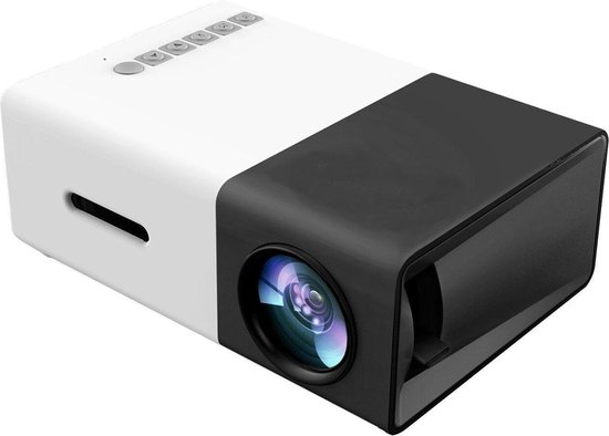 Mini draagbare 1080P LED-projector Outdoor Home Theater met PC Laptop USB / SD / AV / HDMI-ingang Zakprojector voor video TV Movie Party Game Home Entertainment Beamer / Zwart - Merkloos