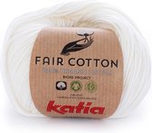 Katia Fair Cotton Ecru Naturel Kleurnr. 3 - 1 bol - biologisch garen - haakkatoen - amigurumi - ecologisch - haken - breien - duurzaam - bio - milieuvriendelijk - haken - breien - katoen - wol - biowol - garen - breiwol - breigaren