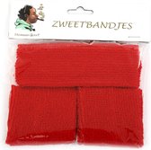 Zweetbandjes voor hoofd en polsen - rood