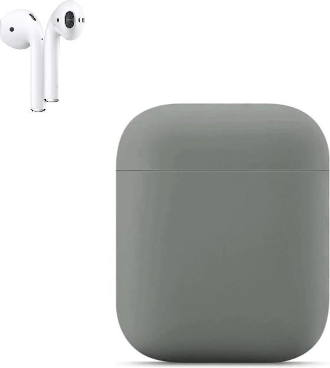 Apple AirPods Siliconen Hoesje | Licht Grijs | Bescherm Hoesje | Case Apple AirPods 1 en 2