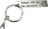 Thanks For All The Orgasms, Sleutelhanger, Sleutelbos, Sleutelring, Zilver, Humor