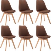 Eetkamerstoelen 6 stuks (Incl LW anti kras viltjes) - Eetkamer stoelen - Extra stoelen voor huiskamer - Dineerstoelen - Tafelstoelen