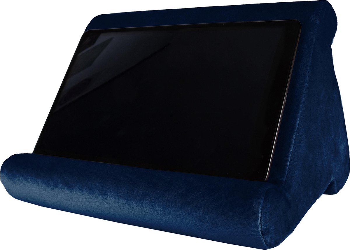 Tabletkussen – Tablethouder – Pillow pad tablet – Tablet houder kussen– Soft pillow – Tablet – E-reader – Magazines – Boekenhouder - Donker blauw