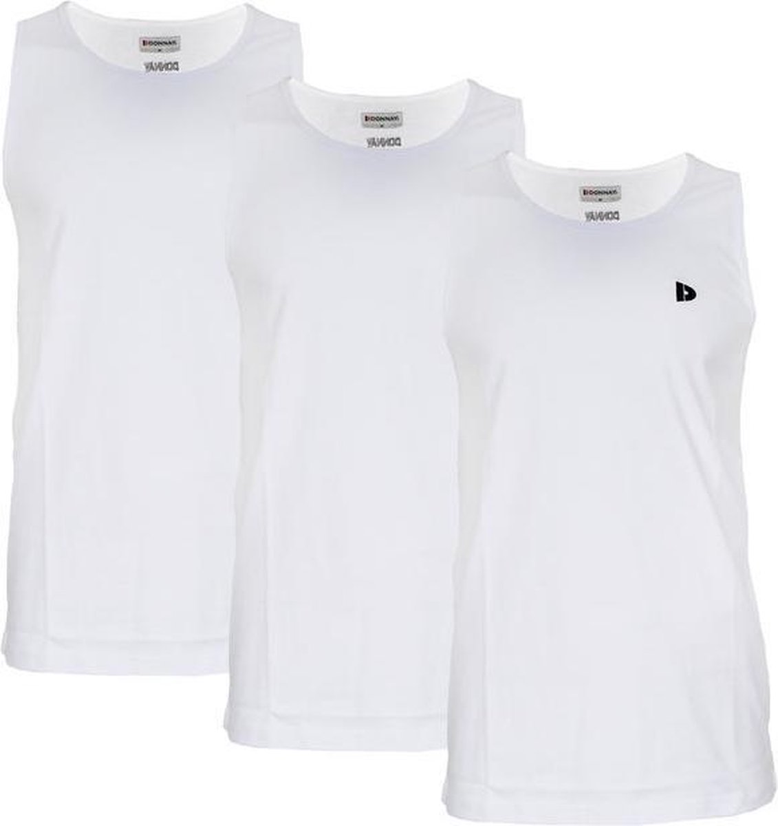 3-Pack Donnay - Muscle shirt (James) - Tanktop - Heren - White (001) - maat S