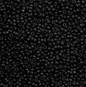 miyuki rocailles 15/0, zwart mat, n° 401F, 25 gram