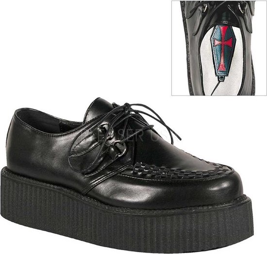 Demonia Creepers 38 Shoes VCREEPER502 US 6 Zwart