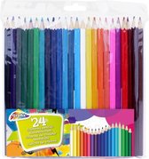 24x Kleurpotloden in plastic hoes - Tekenen en kleuren voor kinderen - Knutselbenodigdheden
