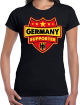 Germany supporter schild t-shirt zwart voor dames - Duitsland landen t-shirt / kleding - EK / WK / Olympische spelen outfit 2XL