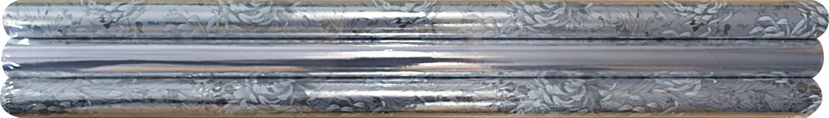 Cadeaupapier Kangaro metallic Zilver. Bloem/Uni/Bloem K-95915