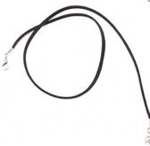 Suede - Zwart- ketting -72 cm- Sieraden maken- Dames- heren- Basic ketting-Charme Bijoux