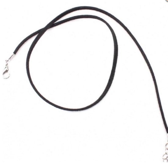 communicatie Namaak Expliciet Suede - Zwart- ketting -72 cm- Sieraden maken- Dames- heren- Basic ketting-Charme  Bijoux | bol.com