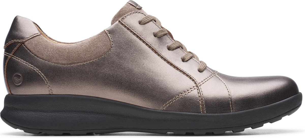 Clarks Un Adorn Lace Dames Veterschoenen Pebble Metalic