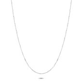 Twice As Nice Halsketting in zilver, schakelketting met rechthoekjes  50 cm