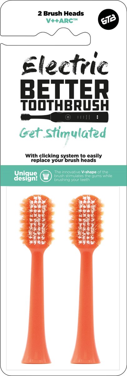Opzetborstels Premium voor Electric Better Tootbrush - 2 stuks - coral