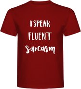 T-Shirt - Casual T-Shirt - Fun T-Shirt - Fun Tekst - Lifestyle T-Shirt - Mood - I Speak Fluent Sarcasm - Size - XL
