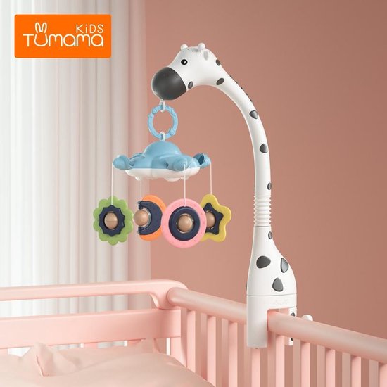 dealer woensdag Eervol Baby Muziekmobiel Sterren Projector Lamp 'Giraffe' Bed Box Baby Wiegje -  Roterende... | bol.com