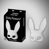 Kinky Pleasure - Bunny Mask - white - Bunny Ears - Kp02 - Fun Fetish product - Party outfit - One size fits all - gave groot Formaat Cadeaubox - ideaal om te geven of te krijgen -