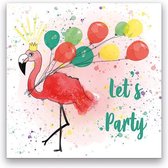 uitnodiging kinderfeest flamingo  - ballonnen - kinderfeest  - 10 st