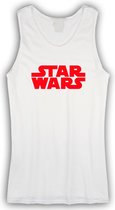 Tanktop Wit met Rood “ Star Wars “ logo Size L