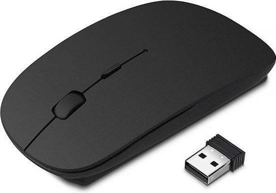 verhaal wervelkolom stam Grote Zwarte Draadloze Muis - 2.4 Ghz - USB - Voor PC, Laptop en Mac |  bol.com