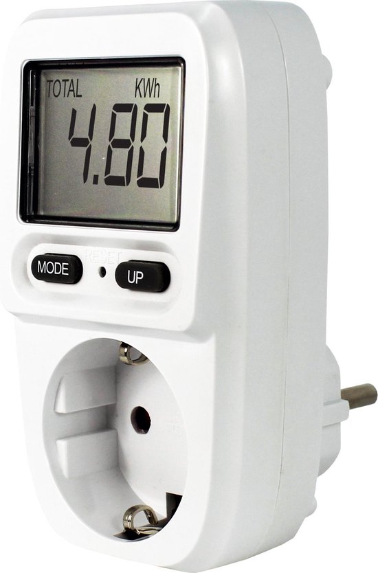 1. EcoSavers Energie Meter Mini Energieverbruiksmeter wit