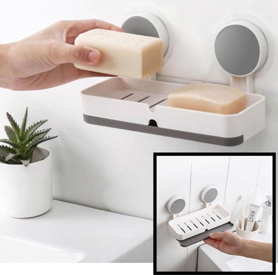 Porte-savon double à suspension auto-adhésif pour 2 morceaux de savon -  Pour Douche / | bol
