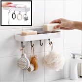 Decopatent ® Porte- savon avec 4 crochets pour 2 pièces de savon - Bande adhésive double porte-savon à suspendre- Porte-savon - Douche - Salle de bain
