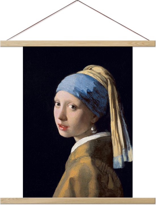 Poster met hanger Meisje met de Parel - Johannes Vermeer - 50x70 cm