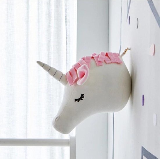 Dierenkop decoratie Pluche Eenhoorn - Muurdecoratie Wanddecoratie - Kinderkamer en Babykamer - Jongen Meisje — afbeelding 4