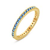 Twice As Nice Ring in 18kt verguld zilver, blauwe zirkonia  54