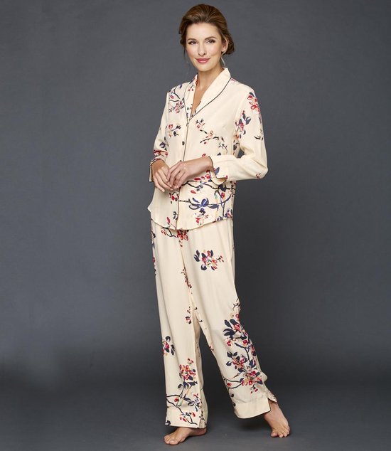 Zijden Dames Pyjama Natalya Sonnet - Flower Print - Extra Large - 100%  zijde | bol.com