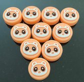 2x Thumb grips - Beertje Oranje/ Wit - Nintendo Switch