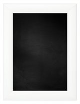 Zwart Krijtbord met Houten Lijst - Wit - 76 x 106 cm - Lijstbreedte: 30 mm - Halfrond